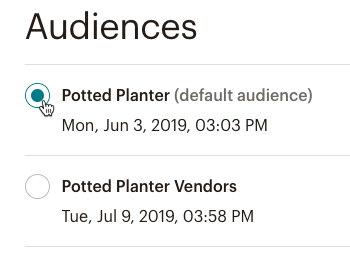 Clic del cursore - Potted Planter - Mobile SDK Audience2