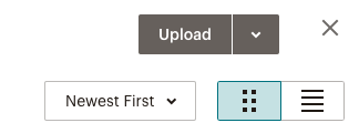 Screenshot of upload button.