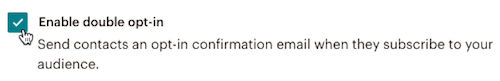 Cursor checks the box next to enable double opt-in.