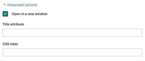 Set preference for advanced options for Button content block