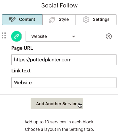 Socialfollowblock-Contenttab-clickaddanotherservice