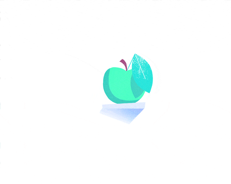 A carrot flying into an apple