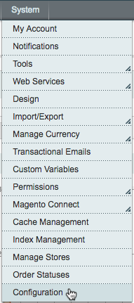 cliquer sur configuration