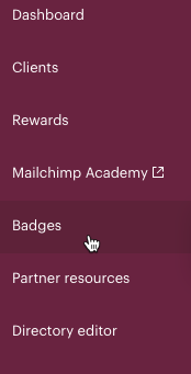 Curseur cliquant sur - Badges - Mailchimp & Co