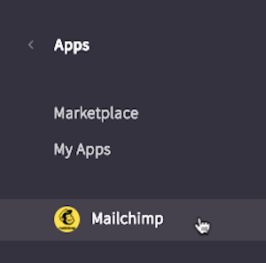 App Store BigCommerce - curseur cliquant sur - Mailchimp