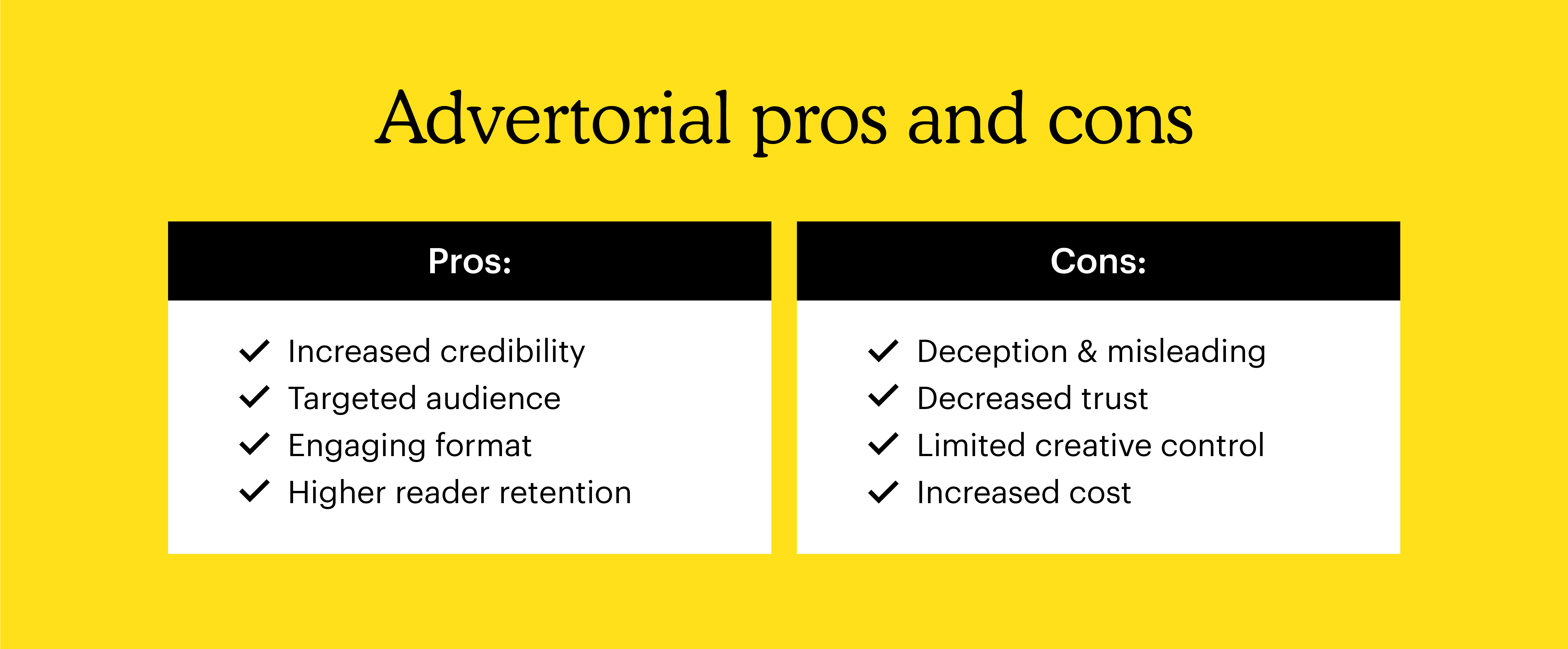 Advertorials - Image - Pros and Cons