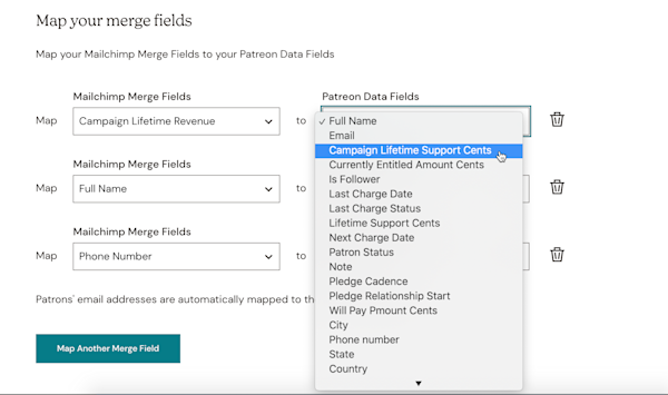 Patreon-MC-Merge-Fields-Modal