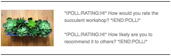 cb textblock pollmergetags