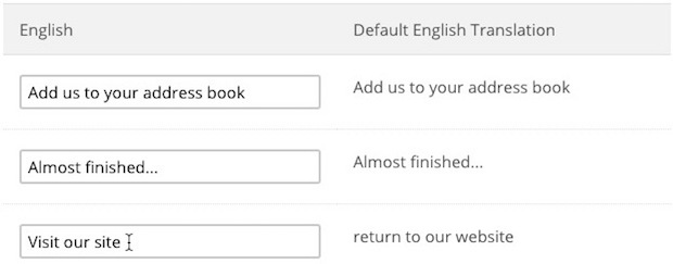 O cursor digita "visit our site" (acesse nosso site) para substituir o texto padrão.