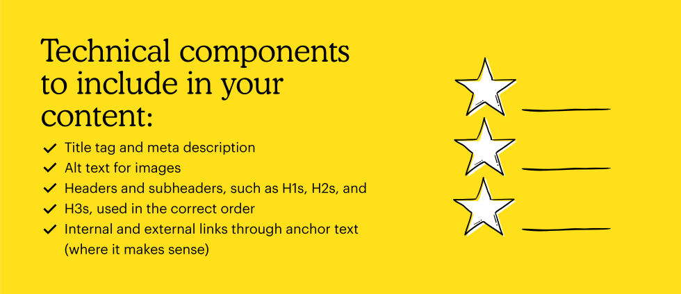 Technical components to include in your content