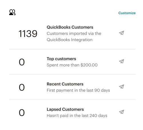 audience dashboard quickbooks suggested segments