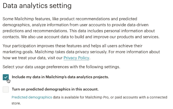 gdpr data setting