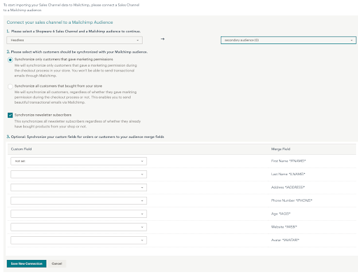 Selecionar público e configurar - Shopware6