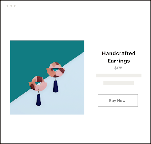 Image of Handcrafted Earrings for sale on a landing page