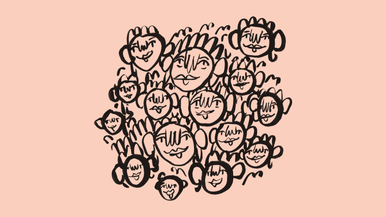 a bunch of faces