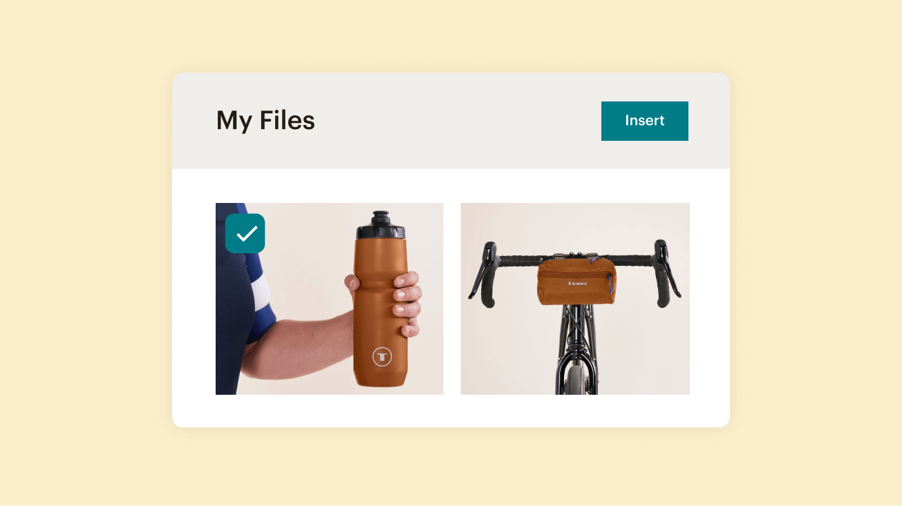 Importing product images to Mailchimp’s Content Studio.
