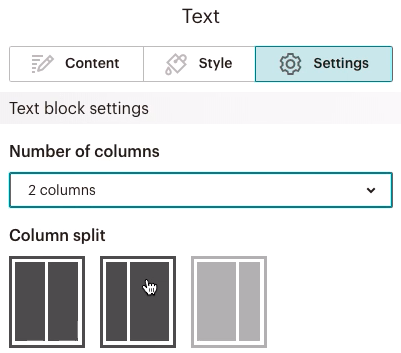 Textblock-Settingstab