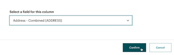 Cursor Clicks - Confirm - Combined Address Column Import