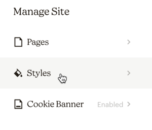 Manage Sites > Styles