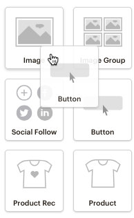 Fai clic e trascina il blocco Pulsante nel tuo layout