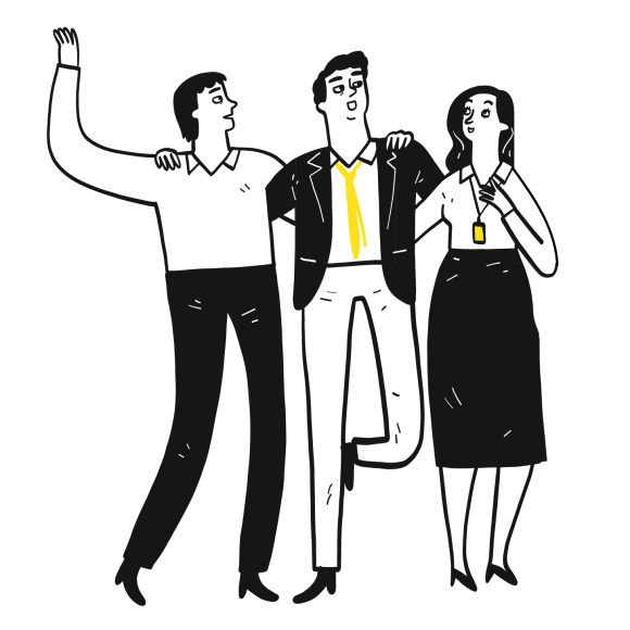 Illustration of employees at work