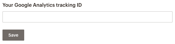Google analytics tracking ID field