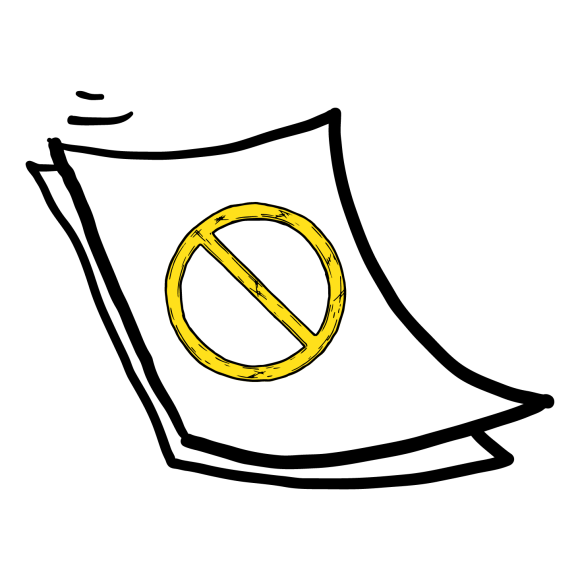 Graphic of a piece of paper with a stop symbol on it