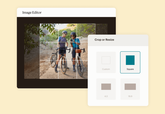 Cropping a marketing asset using the image editor in Mailchimp’s Content Studio.