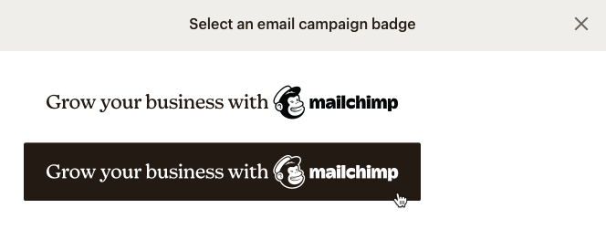 select badge modal