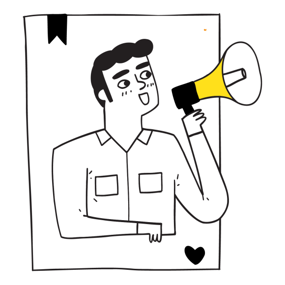 person using a megaphone