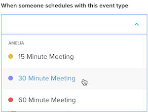 Curseur cliquant sur - Calendly Event Type (Type d'événement Calendly)