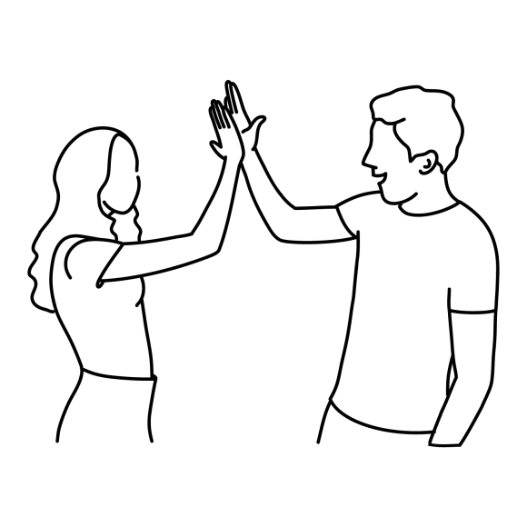 Graphic of two people high-fiving