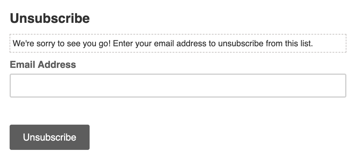 Unsubscribe Form