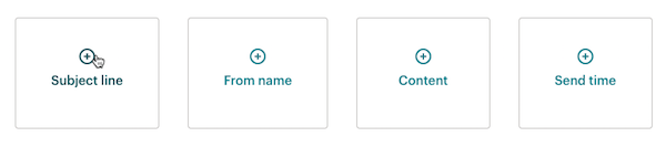 Anzeige der vier Variablen Betreffzeile, Absendername, Inhalt und Versandzeitpunkt.