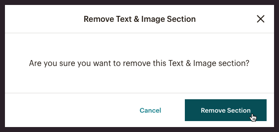 create-website-remove-section