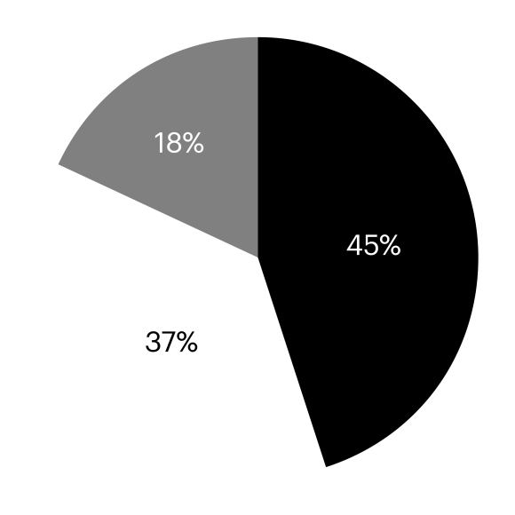 Pie graph that represents the concept of market share