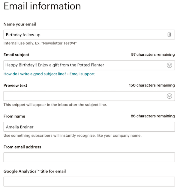 automation email form