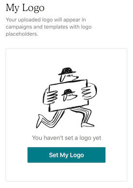 Tela Meu logotipo do Mailchimp Mobile