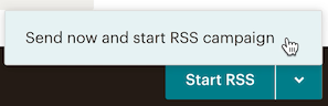 Cursor clicks button to start RSS campaign