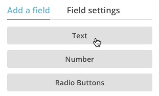 A text field in the form builder